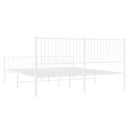 Berkfield Home Metal Bed Frame with Headboard & Footboard White 200x200 cm - thumbnail 7