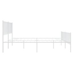 Berkfield Home Metal Bed Frame with Headboard & Footboard White 200x200 cm - thumbnail 6
