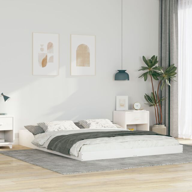 Berkfield Home White 160 x 200 cm Pine wood - image 1