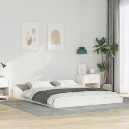 Berkfield Home White 160 x 200 cm Pine wood - thumbnail 1