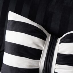 OHS Soft Striped Bow Shaped Decorative Scatter Cushion Back Support Pillow in White - Size: 50 cm x 35 cm - thumbnail 3
