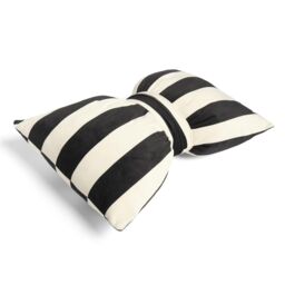 OHS Soft Striped Bow Shaped Decorative Scatter Cushion Back Support Pillow in White - Size: 50 cm x 35 cm - thumbnail 5