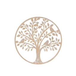 Melody Maison Textured Stone Tree Detail Garden Wall Art - 30cm in Beige - thumbnail 1