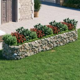 Berkfield Home Durable Gabion Raised Bed Galvanised Iron 400x100x50 cm in Silver - Size: 400 x 100 x 50 cm - thumbnail 2