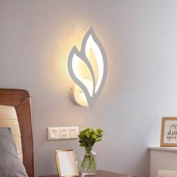 COMELY Modern LED Wall Light, 13W Creative Flower Shaped LED Wall Lamp, 3000K in White - thumbnail 1