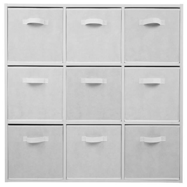 VOGREX White 9-Cube 9-Drawer Storage Shelf - image 1