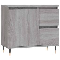 Berkfield Home Bathroom Cabinet Grey Sonoma 65x33x60 cm Engineered Wood - Size: 65 x 33 x 60 cm - thumbnail 1