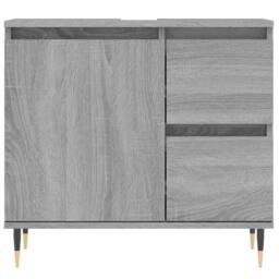 Berkfield Home Bathroom Cabinet Grey Sonoma 65x33x60 cm Engineered Wood - Size: 65 x 33 x 60 cm - thumbnail 5