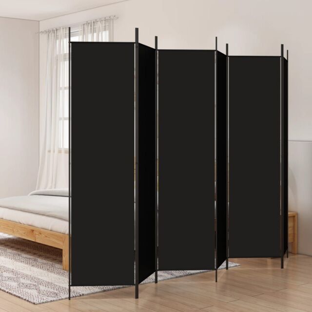 Berkfield Home 6-Panel Room Divider Black 300x200 cm Fabric - image 1
