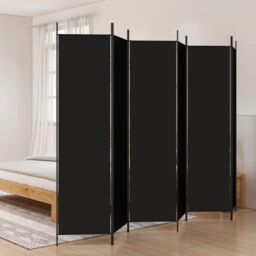 Berkfield Home 6-Panel Room Divider Black 300x200 cm Fabric