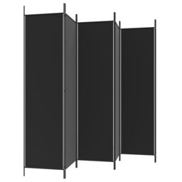 Berkfield Home 6-Panel Room Divider Black 300x200 cm Fabric - thumbnail 5