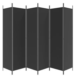 Berkfield Home 6-Panel Room Divider Black 300x200 cm Fabric - thumbnail 4