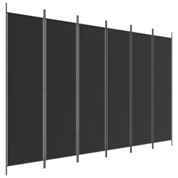 Berkfield Home 6-Panel Room Divider Black 300x200 cm Fabric - thumbnail 2