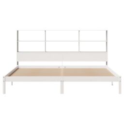 Berkfield Home Bookcase Bed without Mattress White 180x200 cm Super King Solid Wood Pine - thumbnail 4
