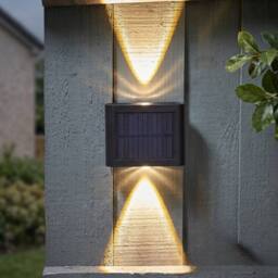 Garden Greatness Lunaria 2-Way Wall Fence Post Light in Black - thumbnail 1