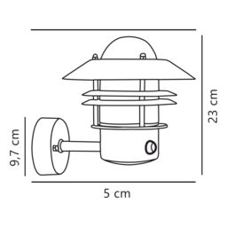 Nordlux Industrial Outdoor Wall Light Silver Galvanized steel E27 Coastal/Marine Safe - Mains Powered, IP54 - thumbnail 3