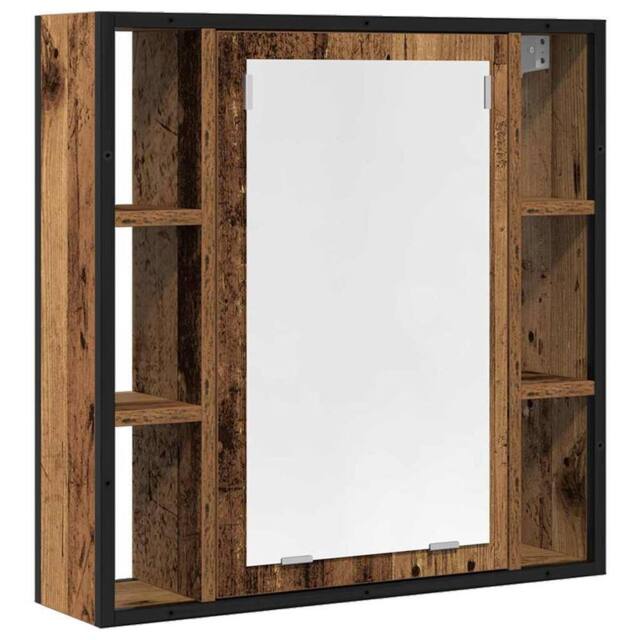 Berkfield Home Bathroom Mirror Cabinet Old Wood 60x16x60 cm Engineered Wood in Brown - Size: 60 x 16 x 60 cm - image 1