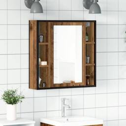 Berkfield Home Bathroom Mirror Cabinet Old Wood 60x16x60 cm Engineered Wood in Brown - Size: 60 x 16 x 60 cm - thumbnail 2