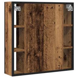 Berkfield Home Bathroom Mirror Cabinet Old Wood 60x16x60 cm Engineered Wood in Brown - Size: 60 x 16 x 60 cm - thumbnail 6