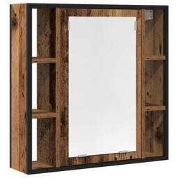 Berkfield Home Bathroom Mirror Cabinet Old Wood 60x16x60 cm Engineered Wood in Brown - Size: 60 x 16 x 60 cm - thumbnail 1