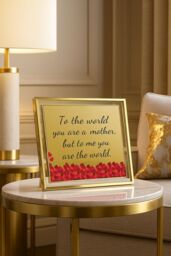 Mafett Photo Block Personalised Floating Heart You Are the World Mother's Gift in Gold - thumbnail 1