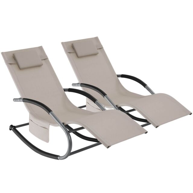 tectake Sun Lounger Taya in Beige - Size: 2 Seater - image 1