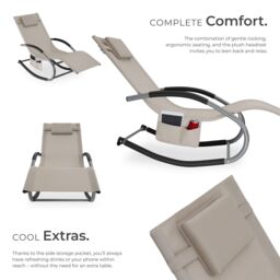 tectake Sun Lounger Taya in Beige - Size: 2 Seater - thumbnail 3