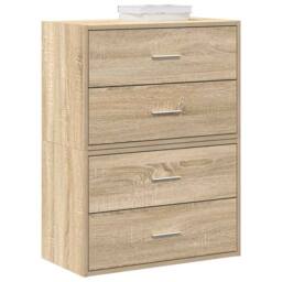 Berkfield Home Durable Cabinets with 2 Drawers 2 pcs Sonoma Oak 60x31x40 cm Engi in Brown - Size: 60 x 31 x 40 cm - thumbnail 2