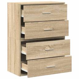 Berkfield Home Durable Cabinets with 2 Drawers 2 pcs Sonoma Oak 60x31x40 cm Engi in Brown - Size: 60 x 31 x 40 cm - thumbnail 5