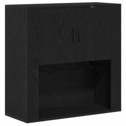 Berkfield Home Highboard Black Oak 80x33x150 cm Engineered Wood - Size: 80 x 33 x 150 cm - thumbnail 5