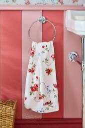 Cath Kidston Floral Rose & Bows Velour Printed Hand Towel in White - thumbnail 2