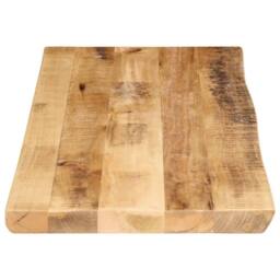 Berkfield Home Table Top Live Edge 80x40x3.8 cm Solid Wood Rough Mango in Brown - thumbnail 4
