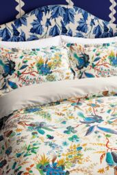 Harlequin 'Wonderland Floral' Cotton Sateen Duvet Cover Set in White - Size: Single - thumbnail 2