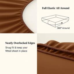 "Homes-Linen Extra Deep 16""/40cm Polycotton Easy Care Fitted Sheet in Chocolate - Size: Super King" - thumbnail 2