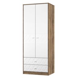 Ready Assembled 2 U Memphis 2 Door 2 Drawer Wardrobe (Ready Assembled) in Dark Brown - thumbnail 4
