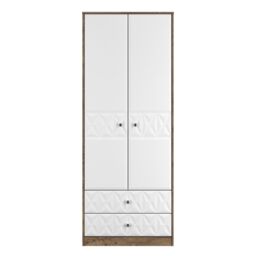 Ready Assembled 2 U Memphis 2 Door 2 Drawer Wardrobe (Ready Assembled) in Dark Brown - thumbnail 2