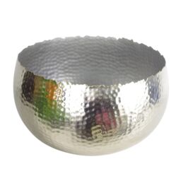 Leaf Large Planter Bowl 32 x 20cm Hammered Silver Colour Curvy Edge - Size: 32 x 20 cm