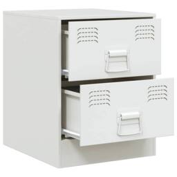Berkfield Home Bedside Cabinet White 34.5x39x44 cm Steel - thumbnail 7
