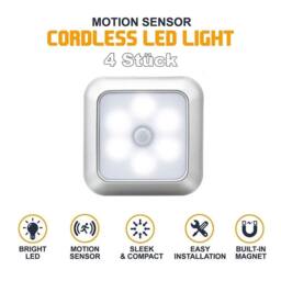 SPETLEK 1X 6LED Stair Lamp Night Lights Motion Sensor Light White Light in Silver - thumbnail 4