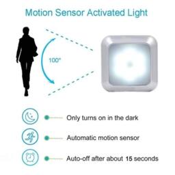 SPETLEK 1X 6LED Stair Lamp Night Lights Motion Sensor Light White Light in Silver - thumbnail 3