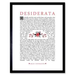 "Wee Blue Coo Quote Desiderata Floral Ehrmann Inspiration 12x16"" Framed Art Print in White - Size: W12"" x H16""" - thumbnail 1