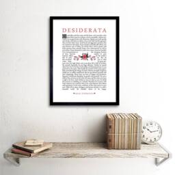 "Wee Blue Coo Quote Desiderata Floral Ehrmann Inspiration 12x16"" Framed Art Print in White - Size: W12"" x H16""" - thumbnail 2