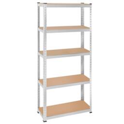 tectake Garage Shelving 350 Kg - Silver - thumbnail 1