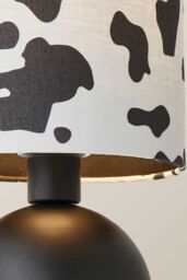 ValueLights Mileys Cow Print Drum Lamp Shade Matte Black Table Lamp - thumbnail 4