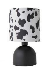 ValueLights Mileys Cow Print Drum Lamp Shade Matte Black Table Lamp - thumbnail 6