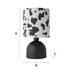 ValueLights Mileys Cow Print Drum Lamp Shade Matte Black Table Lamp - thumbnail 9