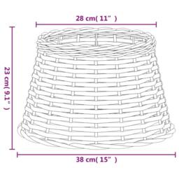 Berkfield Home Lamp Shade Brown √ò38x23 cm Wicker - Size: 38x23 cm - thumbnail 6