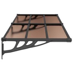 Berkfield Home Door Canopy Black 199x90 cm Polycarbonate - thumbnail 4