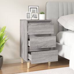 Berkfield Home Bedside Cabinet Grey Sonoma 40x35x70 cm Engineered Wood - Size: 40 x 35 x 70 cm - thumbnail 3