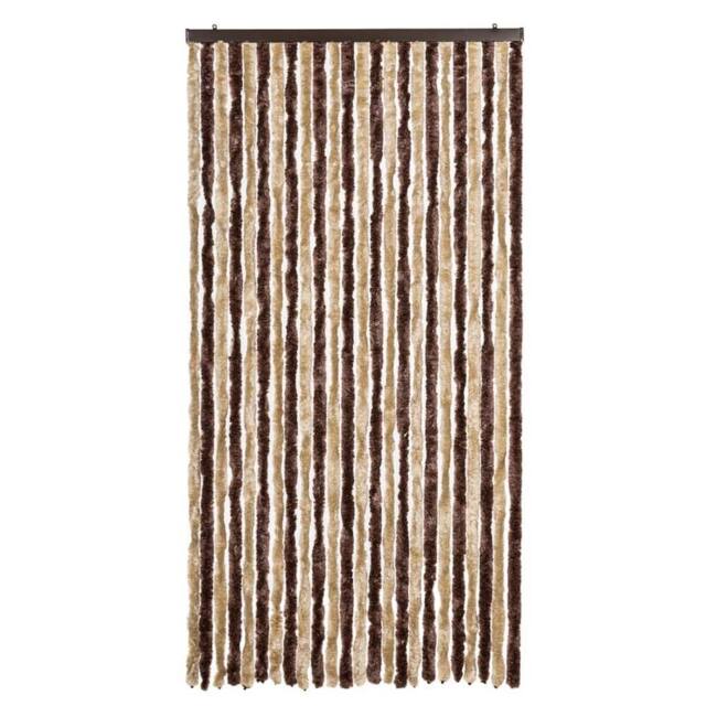 Berkfield Home Soft Fly Curtain Beige & Light Brown 100x200 cm Chenille - image 1